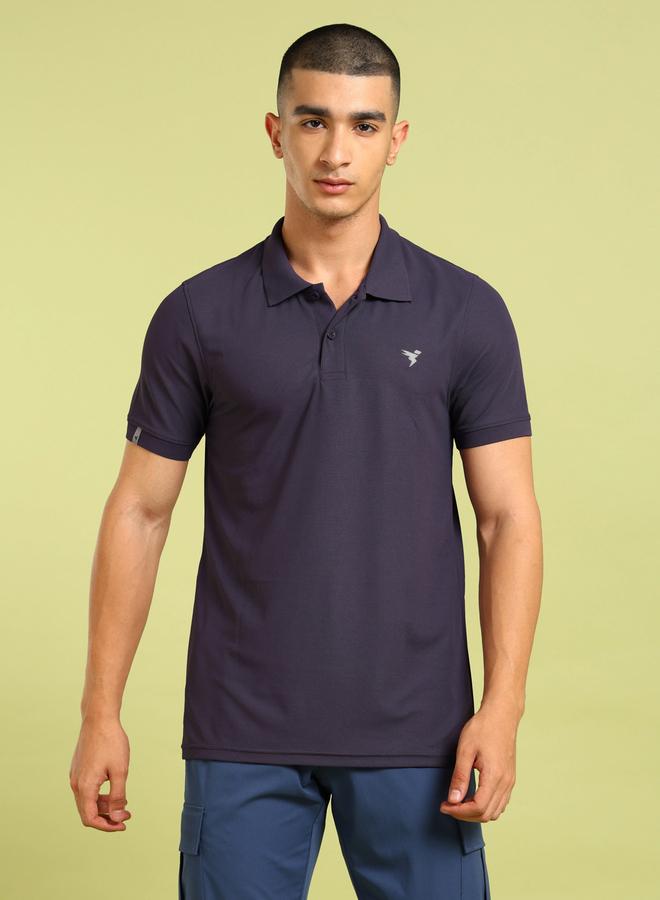 Technosport Plus Size Solid Slim Fit Polo T-Shirt - Image 1