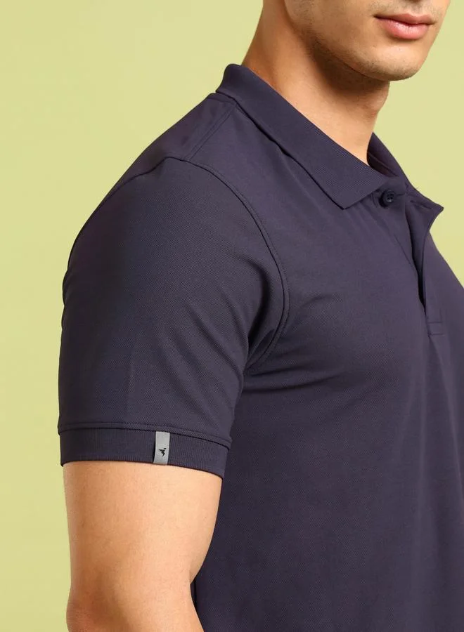 Technosport Technosport Plus Size Solid Slim Fit Polo T-Shirt