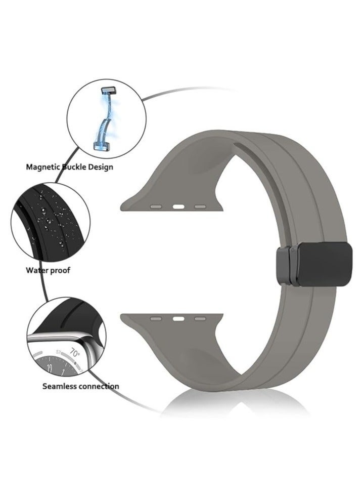 HL-Tech Magnetic for Apple Watch Band 49mm 46mm 45mm 44mm 42mm Women men,Silicone Sport Strap Replacement WristBands for Apple Watch Series 11/10/9/ultra 2/8/ultra/7/SE/SE 2nd/6/5/4/3/2/1,iWatch Bands - Image 2