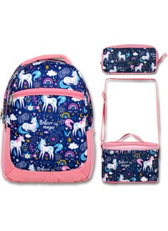 Famebag -Ümit Bag Blue Unicorn School Bag Lunch and Pencil Bag Set  - Image 1