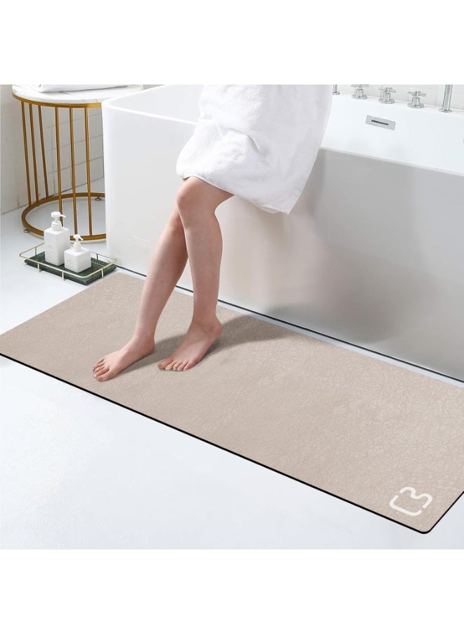 Coffee Diatomaceous Earth Bath Mat, Quick Water Absorbent Bathroom Mat, Non Slip Rubber Backed Long Shower Floor Mat 40x120cm - Image 1