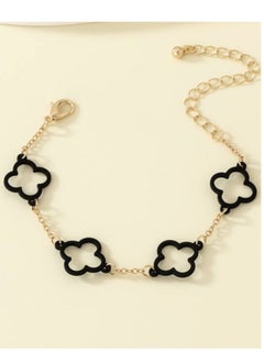 YUCCA Elegant and Modern Flower Design Bracelet in Black  - Image 2