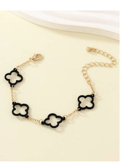 YUCCA Elegant and Modern Flower Design Bracelet in Black  - Image 3