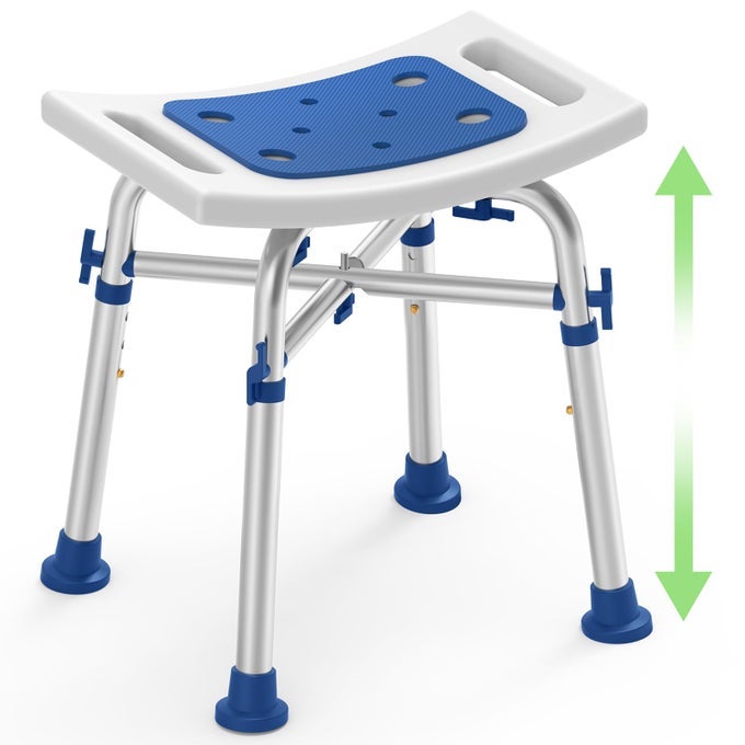 HEAVY DUTY SHOWER CHAIR 500LB WEIGHT CAPACITY HEIGHTADJUSTABLE SHOWER BENCH WITH PADDED SEAT SUITABLE FOR ELDERLY AND DISABLED