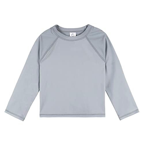 Gerber Unisex Baby Toddler UPF 50 Long Sleeve Rashguard Swim Rash Guard Shirt Grey 2T US - Image 1