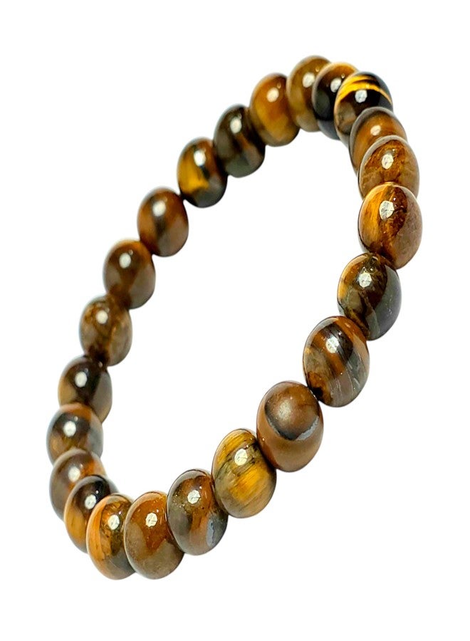 REGLET Natural Tiger Eye Beads Bracelet for Confidence, Courage & Protection Crystal - Stretch Bracelet for Men & Women - Image 1