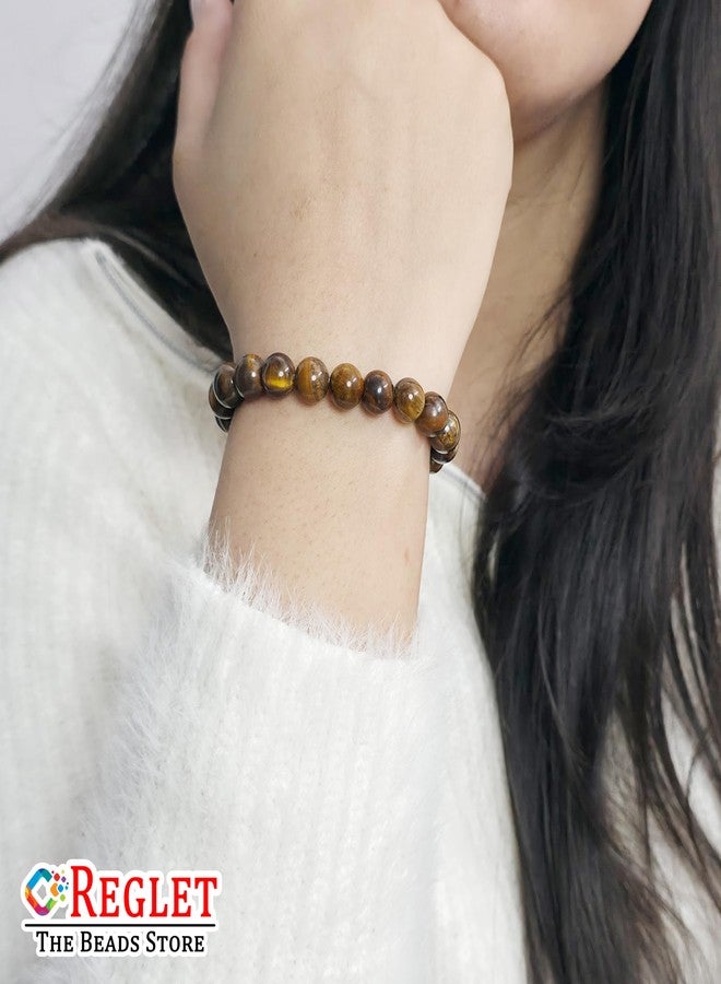 REGLET Natural Tiger Eye Beads Bracelet for Confidence, Courage & Protection Crystal - Stretch Bracelet for Men & Women - Image 4