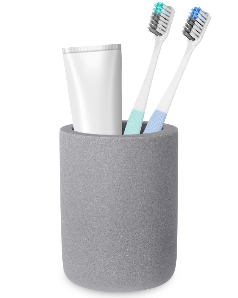 BOJDOPIE Diatomite Toothbrush Holder BOJDOPIE Water Absorption Quick Drying Bathroom Countertop Organizer Stand Cup for Toothpaste Makeup Brushes Razors Grey - Image 2