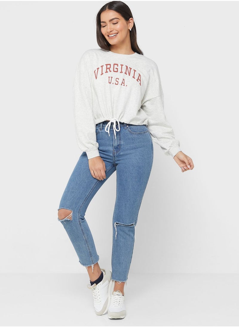 ONLY Graphic Crop Sweatshirt  - Image 4