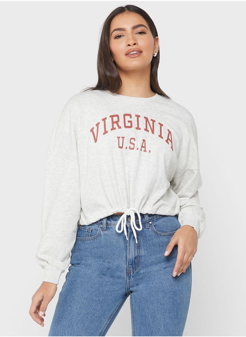 ONLY Graphic Crop Sweatshirt  - Image 1