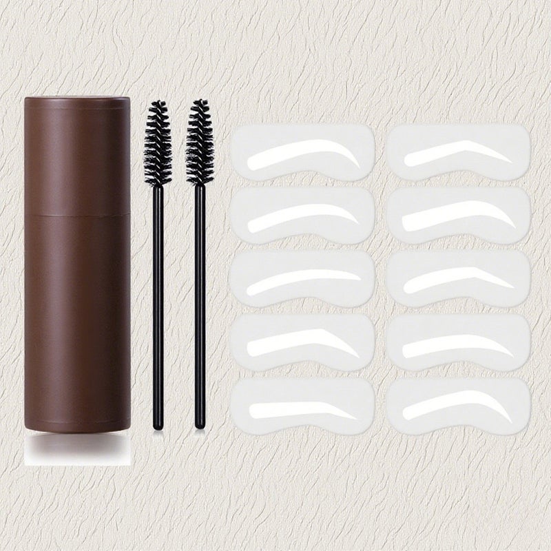 Eyebrow Stamp Stencil Kit Eyebrow Powder Stick Hairline Powder Dark Brown Seal Shadow Powder - Image 1