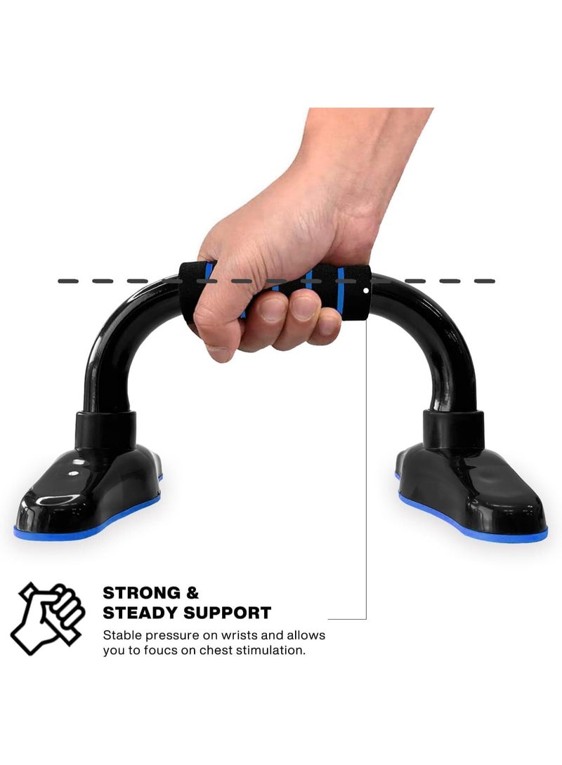 سبورت كيو بوش اب بار احترافي Push Up Bars – حامل تمارين الضغط بتصميم مريح لليد – قاعدة عريضة مانعة للانزلاق – تقوية الصدر والذراع – مناسب للتمارين المنزلية والجيم - Image 4
