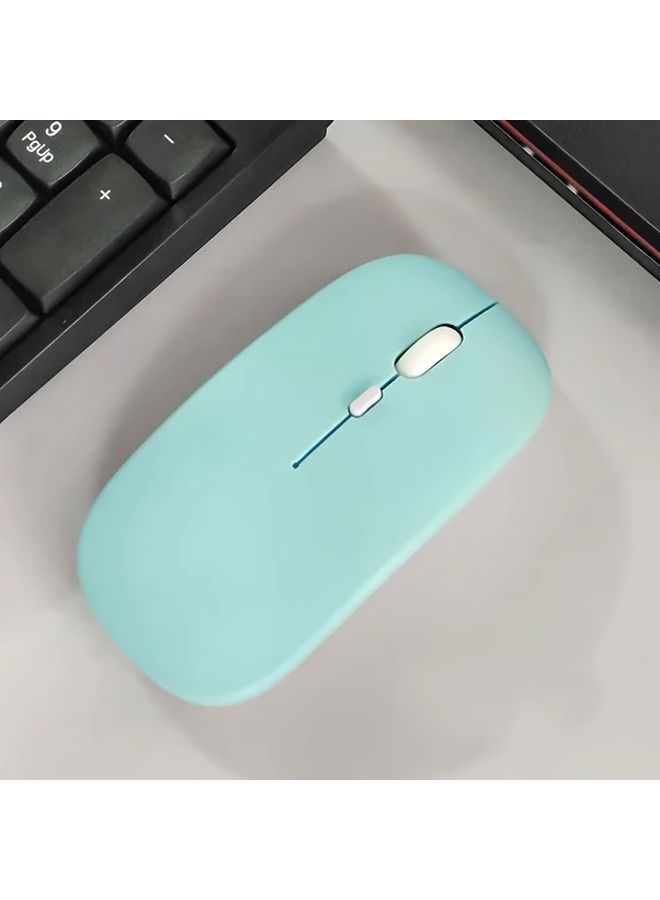 ماوس لاسلكي فائق النحافة أصفر ثنائي الوضع بلوتوث 5.2 و 2.4 جيجا هرتز USB محمول للابتوب آيباد لوحي - Image 4