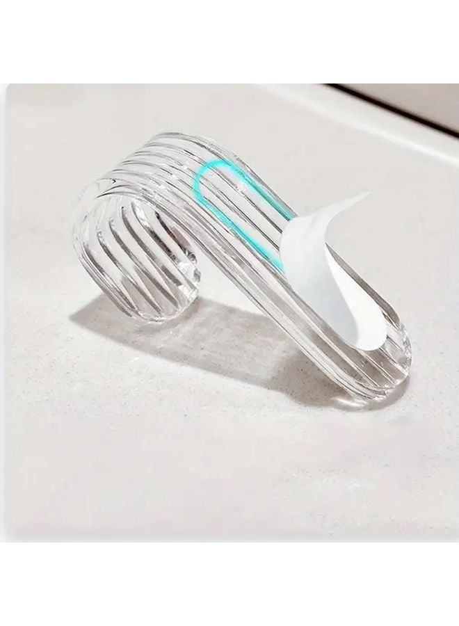 1pc Brushed Wall Mount Hooks Easy Install Non Perforated Transparent Adhesive Space Saving Bathroom Organizer - Image 1