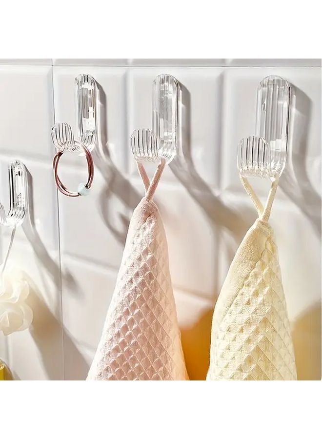 1pc Brushed Wall Mount Hooks Easy Install Non Perforated Transparent Adhesive Space Saving Bathroom Organizer - Image 2