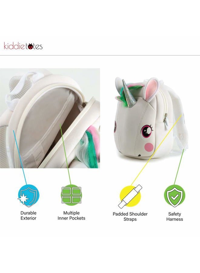 KIDDIETOTES Childrens Backpacks, White, Unicorn, Unicorn - Image 2