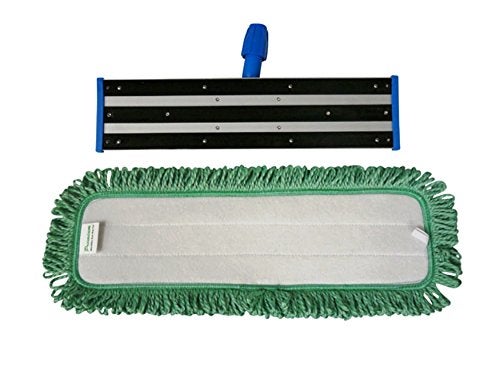 Real Clean 18 Inch Green Fringe Microfiber Dust Mop Pads (Pack of 2) - Image 4