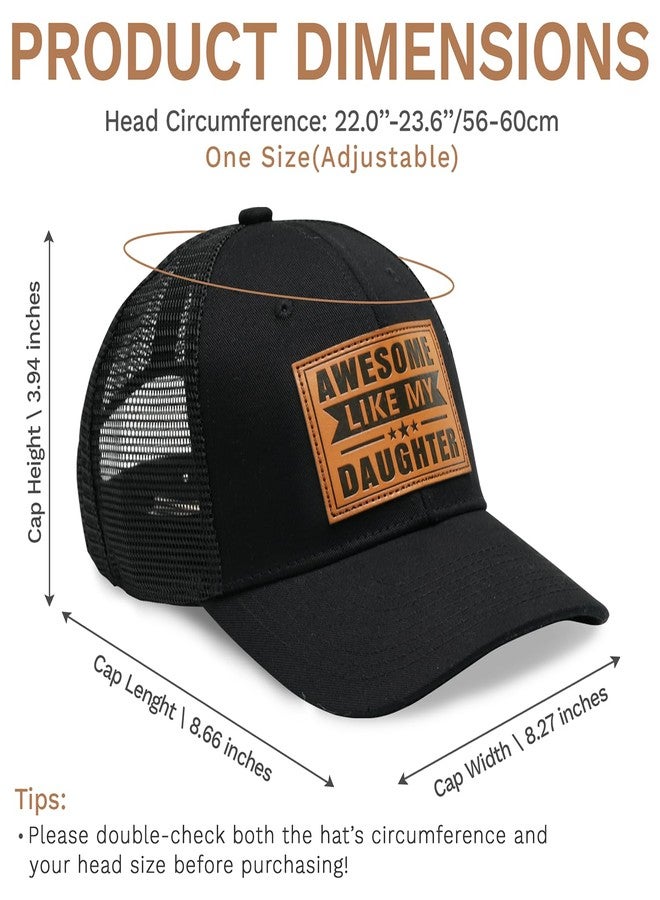 ZAGKOO Fathers Day Dad Gift from Daughter - Funny Dad Hat for Men - Father Gag Gift Ideas for Stepdad, Bonus Dads, Papa - Cotton Adjustable Trucker Awesome Like Daughter - Image 4