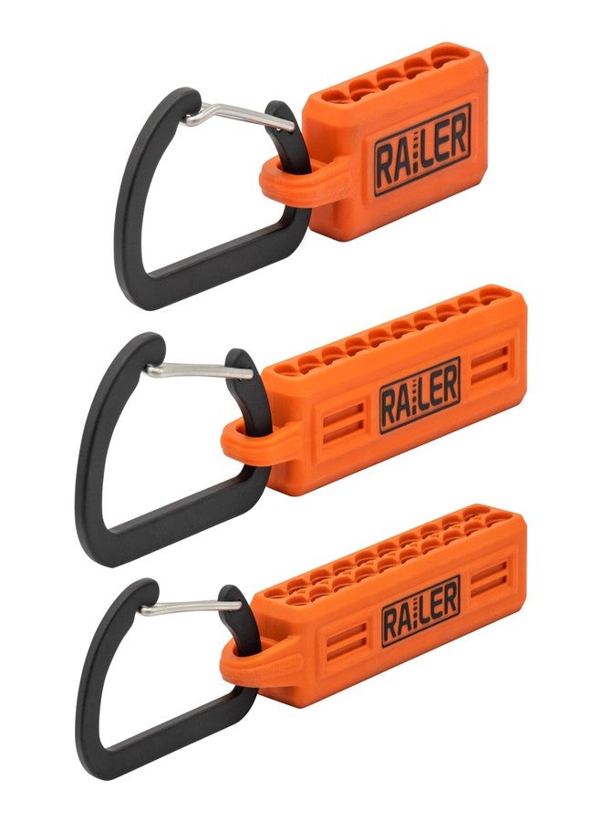 Railer Screwdriver Bit Holder Storage Organizer - 3 Pack - 5-Hole, 10- Hole and 20-Hole Bit Holder with Carabiner - Image 1