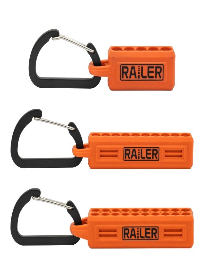 Railer Screwdriver Bit Holder Storage Organizer - 3 Pack - 5-Hole, 10- Hole and 20-Hole Bit Holder with Carabiner - Image 2