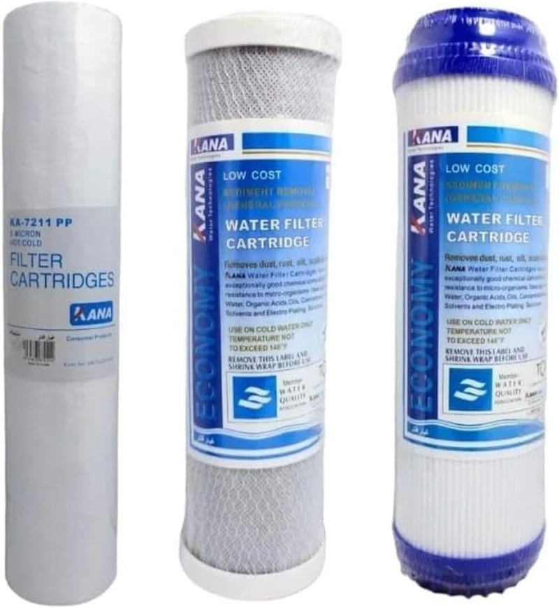 3 Stage Water Filter Cartridge Set for Essence Series Reverse Osmosis System - Image 1