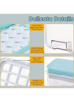 Arabest Ice Cube Tray with Lid 64 Grids Easy-release Silicone Ice Cube Molds for Freezer BPA Free Ice Cubes Maker Ice Tray with Bin for Beverage Coffee Fruit Yogurt (Blue)  - Image 5