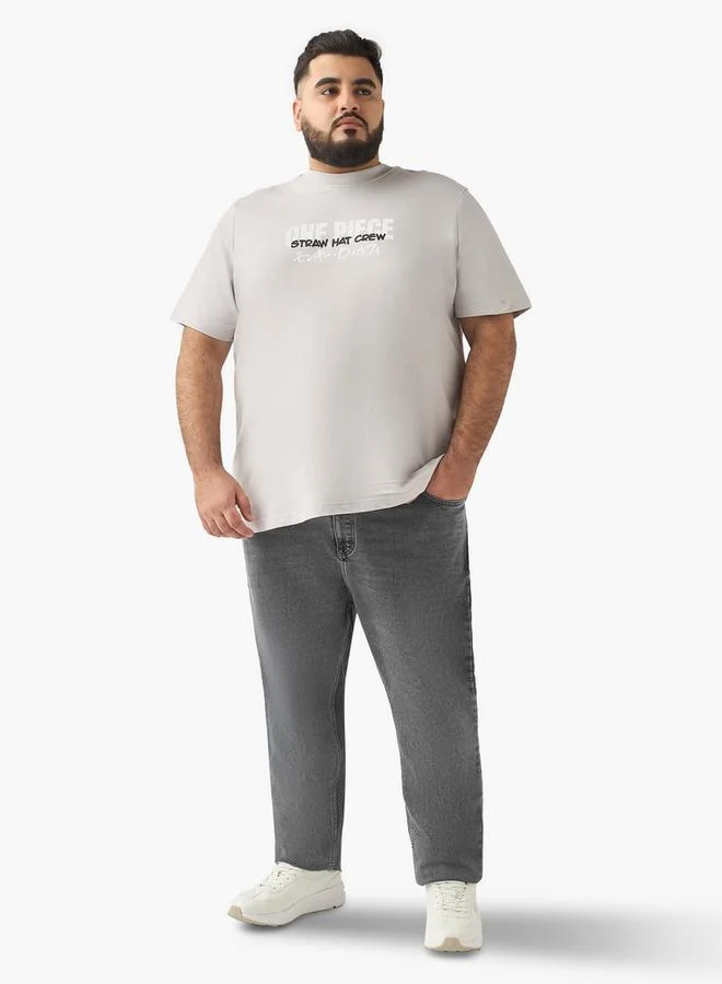 Men's Regular Fit Crew Neck Short Sleeve One Piece Print T-shirt