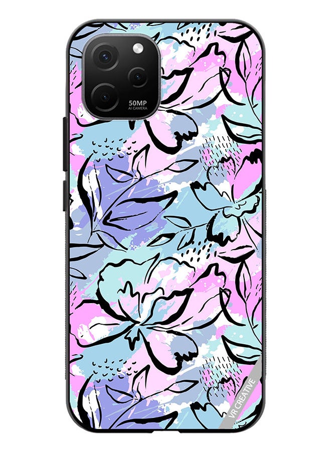 VR CREATIVE Protective Case Cover For Huawei Nova Y61 Abstract Flowers Print Design Multicolour  - Image 1