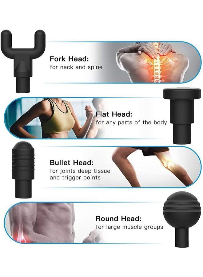 Persian Portable Cordless Handheld Massager Gun for Muscles Deep Relaxation with 4 Replaceable Massager Heads - Image 3