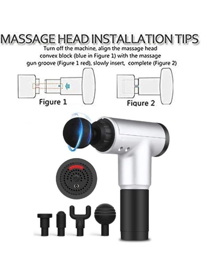 Persian Portable Cordless Handheld Massager Gun for Muscles Deep Relaxation with 4 Replaceable Massager Heads - Image 2