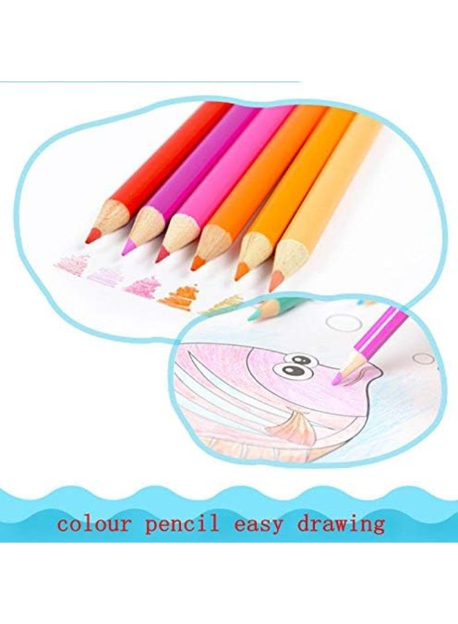 مجموعة تلوين 150 في 1 في صندوق هدايا | مجموعة تلوين محمولة وغير سامة للأطفال - بينك - Image 5