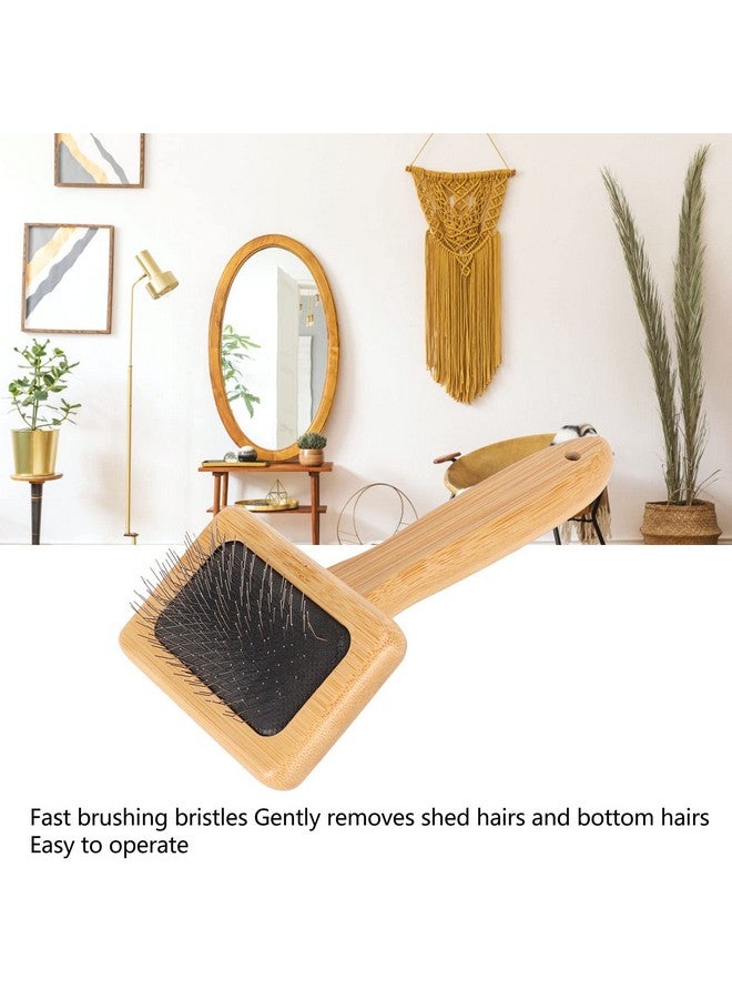 فوكتي فرشاة فوكتي من صوف جلد الغنم، مشط ماكراميه سليكر، فرشاة سليكر للحيوانات الأليفة بمقبض خشبي، لإزالة التساقط والأوساخ، لجميع أنواع الشعر، للقطط والكلاب، ولمحبي العناية بالأقمشة، لجميع الأعمار - Image 4