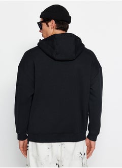 Black Oversize/Wide Cut Zippered Hooded Cotton Sweatshirt TMNAW24SW00049 - pzsku/Z5F6C937020D3609AD5B4Z/45/_/1730941469/953c87b2-f88d-450e-b88f-565d89e89f4c