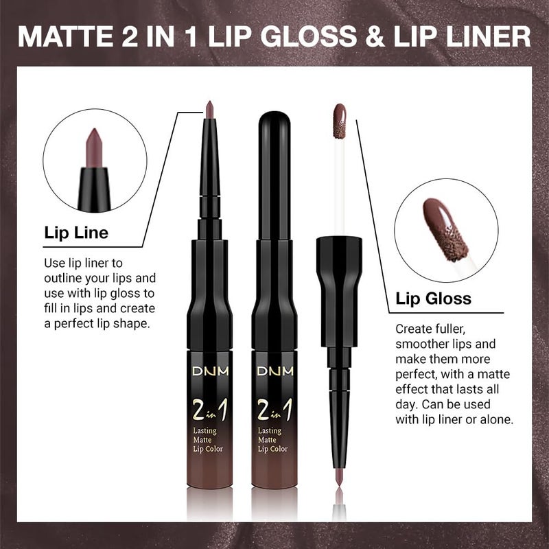 evpct 1Pcs Dark Deep Brown Chocolate Matte Lip Liner and Liquid Lipstick Stain Makeup Set for women, Long Lasting Smudge Proof Lipstick labiales matte mate larga duracion listip 24 hours originales,06 - Image 3