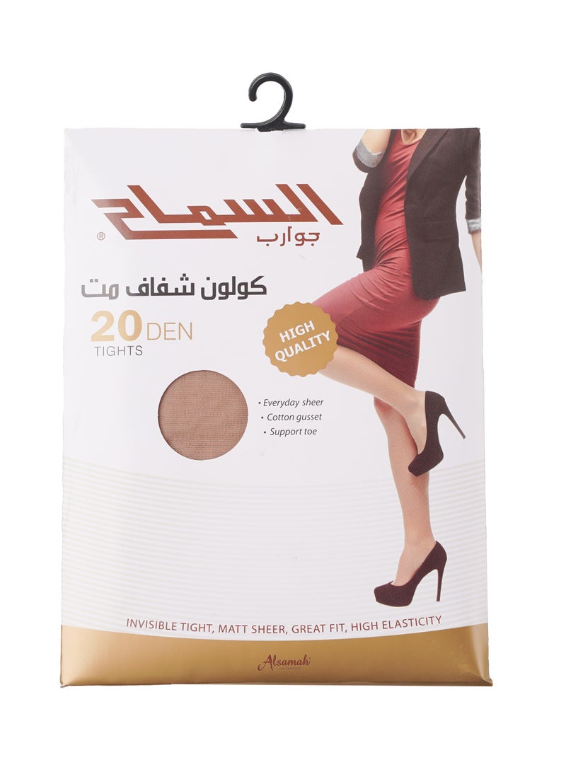 Alsamah Women's Classic tights, sheer Matte Pantyhose 20 Den - With Reinforced Toe  - Image 1