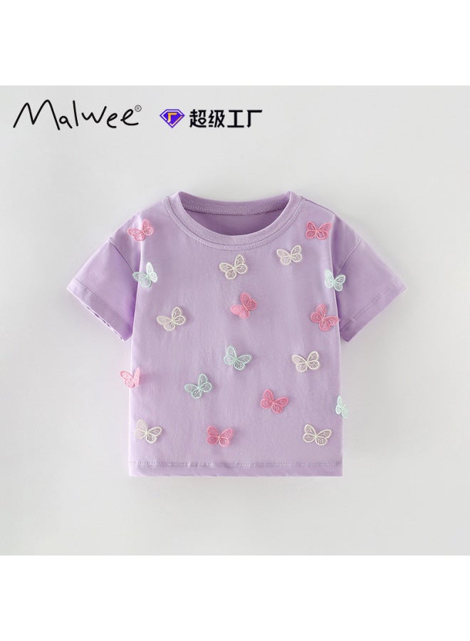 Girls Cute Short Sleeve T-Shirt – Round Neck, Malwee