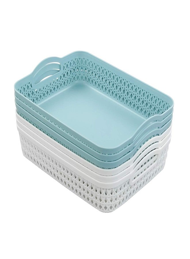 AnnkkyUS Weaving Plastic Baskets, Set of 6 A4 Paper Storage Tray - Image 1