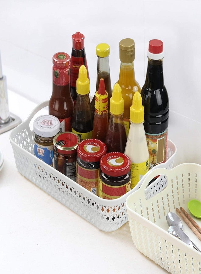 AnnkkyUS Weaving Plastic Baskets, Set of 6 A4 Paper Storage Tray - Image 3