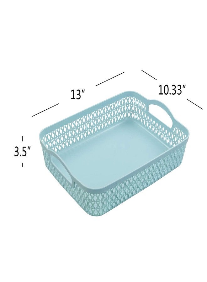 AnnkkyUS Weaving Plastic Baskets, Set of 6 A4 Paper Storage Tray - Image 2