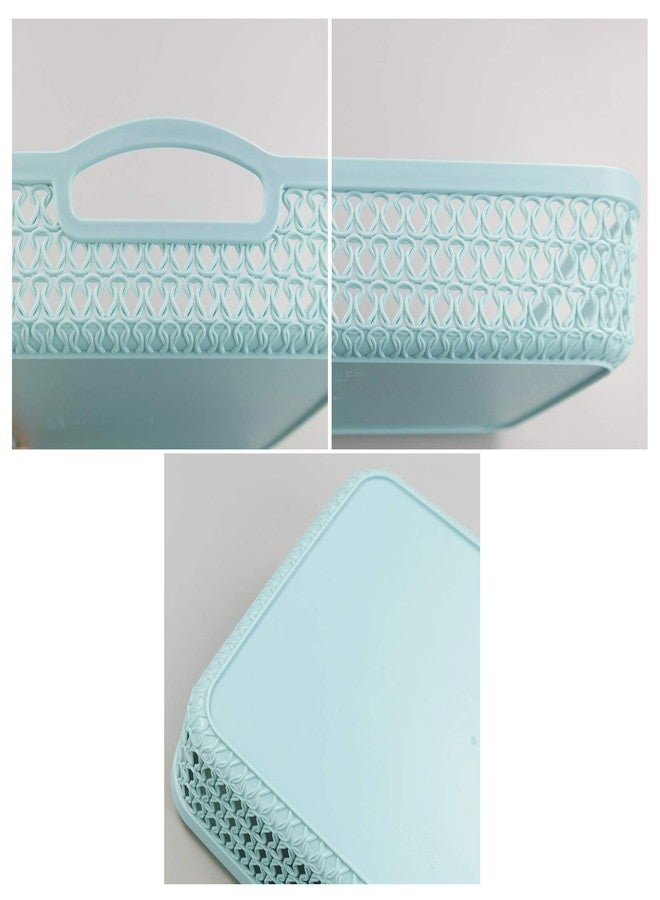AnnkkyUS Weaving Plastic Baskets, Set of 6 A4 Paper Storage Tray - Image 5