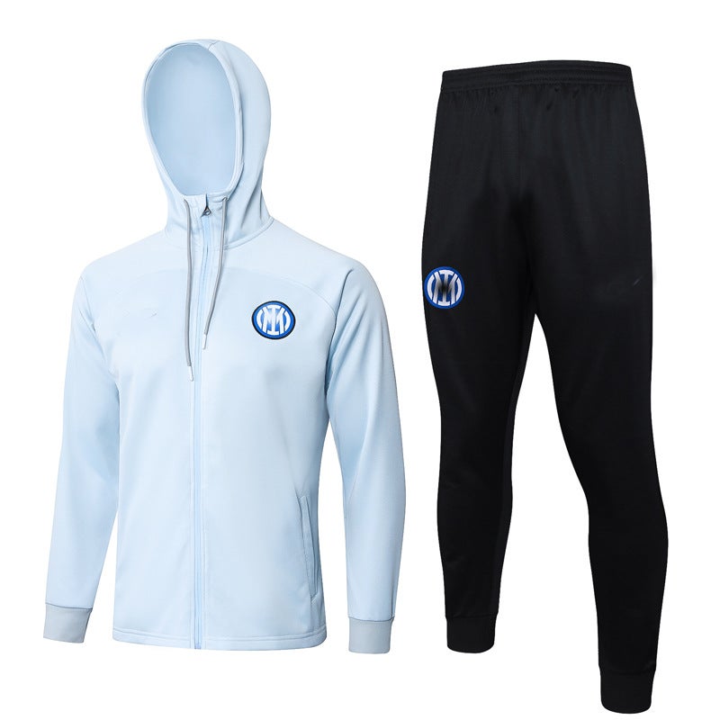 Generic Autumn Winter Warm-up PSG Inter Barca Soccer Hooded Jacket F516# long hat Inter 