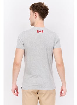 Canadian Peak Men Crew Neck Short Sleeve Graphic Printed T-Shirt, Grey Combo  - Image 3