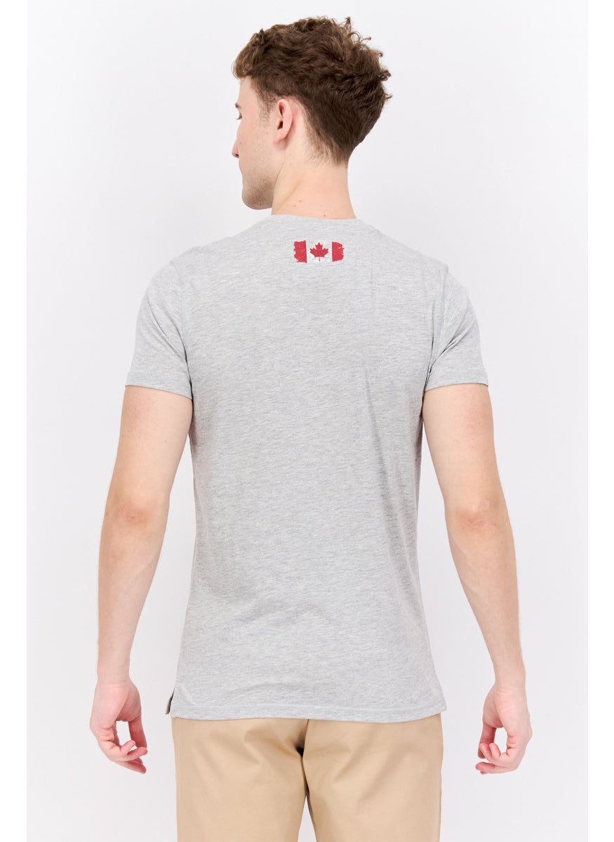 Canadian Peak - Men Crew Neck Short Sleeve Graphic Printed T-Shirt, Grey Combo - Image 1