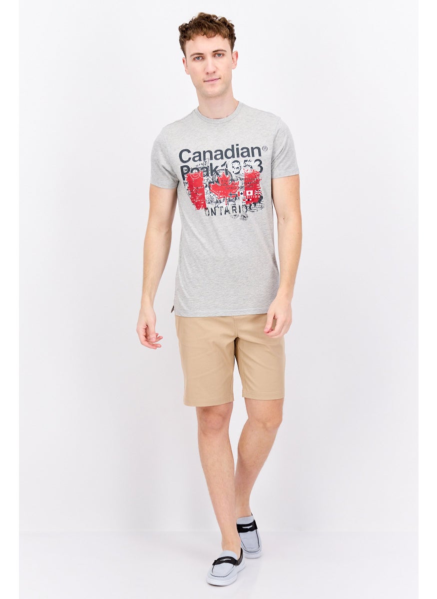 Canadian Peak - Men Crew Neck Short Sleeve Graphic Printed T-Shirt, Grey Combo - Image 1