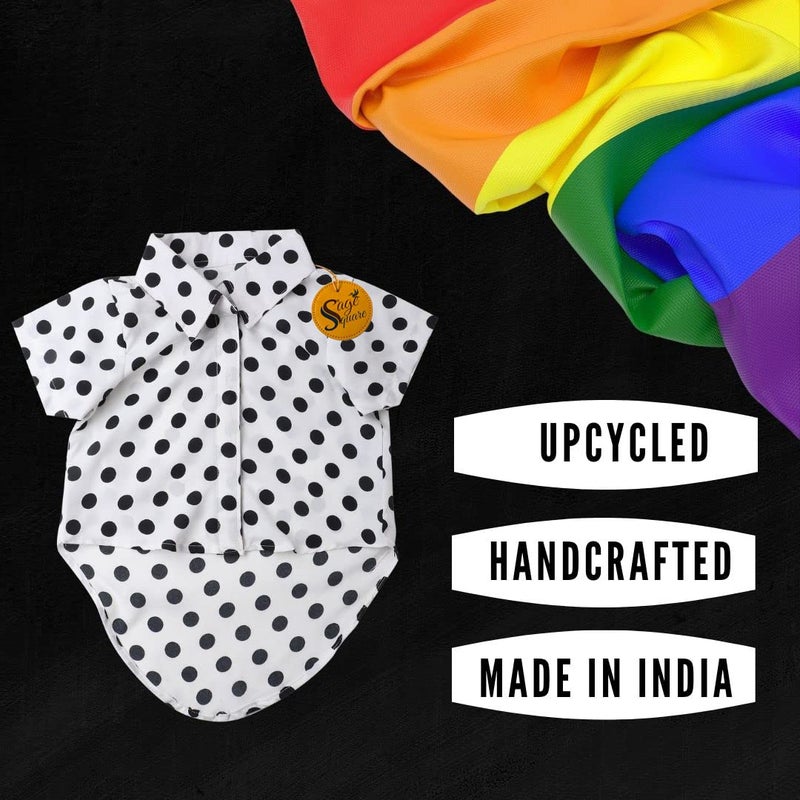 Sage Square Funky Soft Material Dog Shirt | Cool/Funky Print Pet | Soft Light Weight | Comfortable & Breathable Dog Clothing | Trendy Vest Outfit (Large - 22 Inches, Polka White) - Image 4