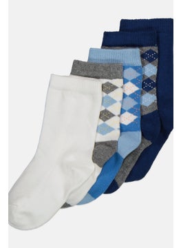 RBX Kids Boy 5 Pairs Printed Socks, Navy  - Image 2