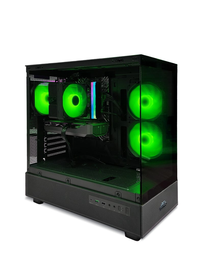 عرب جيمرز كمبيوتر ألعاب - انتل كور i5-14400F، 16 جيجابايت رام، 1 تيرابايت اس اس دي، انفيديا جي فورس ار تي اكس 5060 8 جيجابايت، ويندوز 11 برو، كيس أسود بإضاءة RGB - Image 2