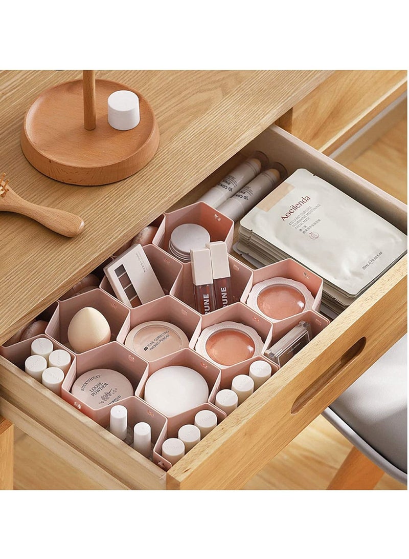 SYOSI Drawer Organizer Divider Honeycomb Separator Adjustable for Ties, Underwear, Cosmetics and Jewelry, Sock, (Pink) - Image 2