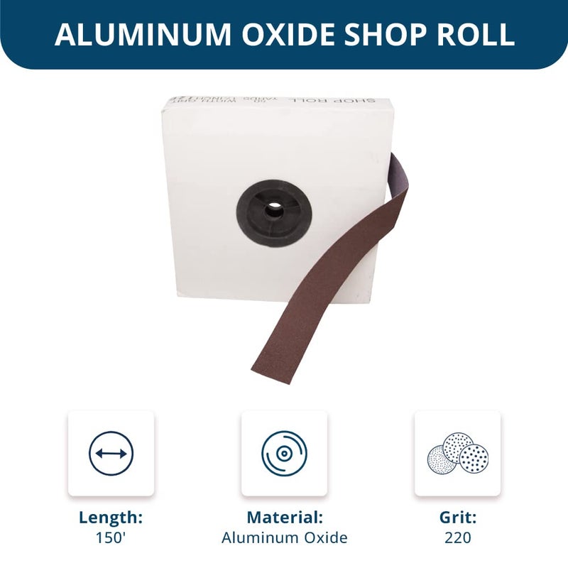 Benchmark Abrasives 1-1/2" x 150’ Shop Roll Emery Cloth Sandpaper Roll, Aluminum Oxide Sand Paper for Wood Furniture, Metal Polishing, Sanding, Automotive, Plumbing, Finishing - 240 Grit - Image 5