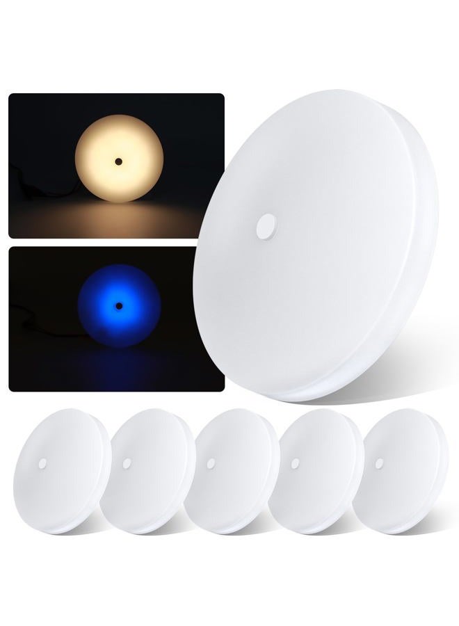 acegoo RV Ceiling Dome Light 4.5 Inch 12V Overhead LED Puck Light for Motorhome Boat Camper Trailer Truck Car, Surface Mount CRI90+ 6-Pack (3000K with Blue Nightlight) - Image 1